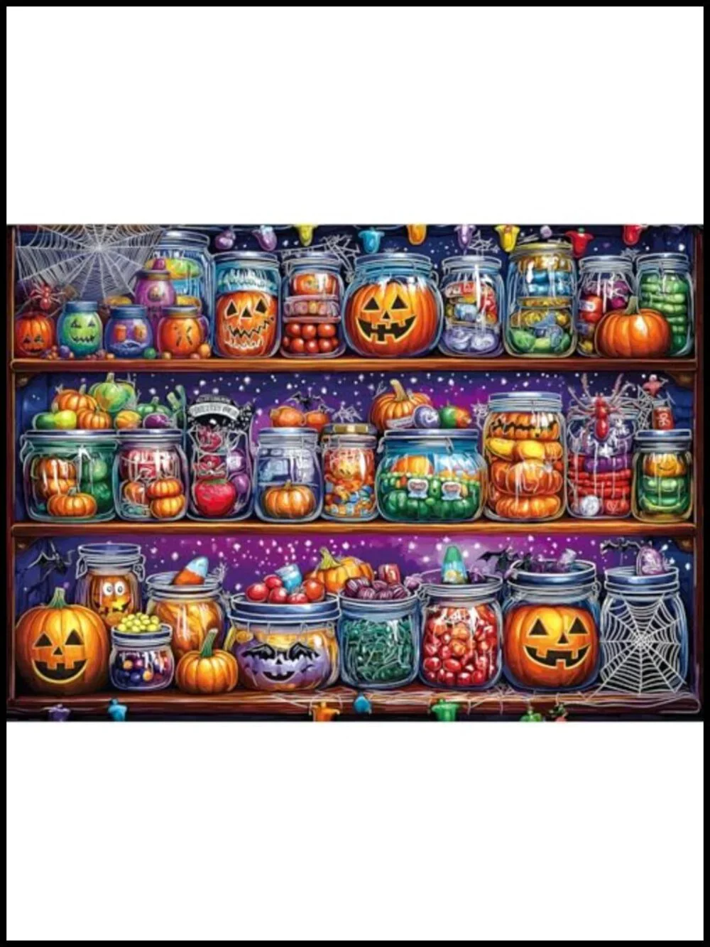 1000 Piece Halloween Jigsaw Puzzle for Adults - Spider Candy Jar - 27.5